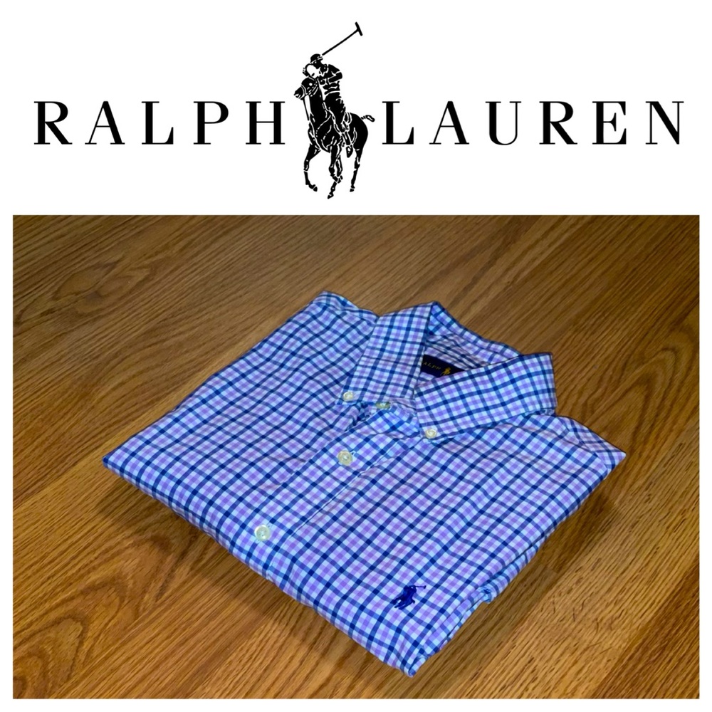 Ralph Lauren Dress Shirt (Purple & Blue Gingham Plaid)